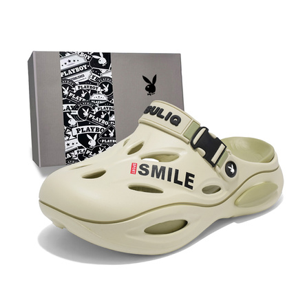Playboy Dopamine Color Series Classic Cloud Puff Design Lightweight Soft Bouncy Stepping-on-Cloud Feel Thick Sole Simple Fashion Fresh Style Creek-Trekking Water-Crossing Driving Commute Daily Comfortable Versatile Anti-Slip Wear-Resistant Breathable Deod