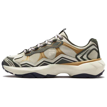 FILA FUSION GRAVEL Shoes Fabric Comfortable Retro Wear-Resistant Low-Top Casual Shoes Men's Green Brown