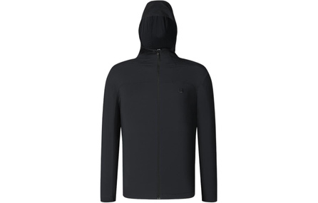 FILA Solid Hooded Woven Zip-Up Jacket Men's Dark Black