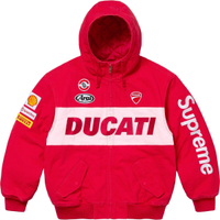 Supreme X DUCATI SS24 WEEK16 Hooded Racing Jacket Unisex Double Pocket Zipper Hooded Racing Long Sleeve Jacket Красный/Красноватый