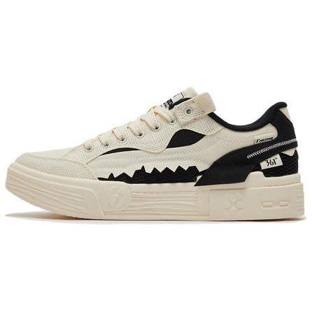 361° Shark Shoes Comfortable Versatile Wear-Resistant Lightweight Low-Top Sneakers Men's White Black