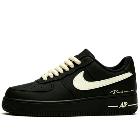 [Custom Sneakers] Nike Air Force 1 American Retro Street Hand-Painted Campus Couple Confession Girl Confession Boy Autumn Winter Back to School Height Increasing Lightweight Breathable Low-Top Sneakers Unisex Black Beige White
