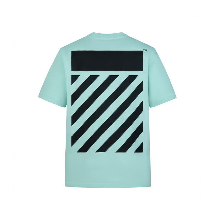 OFF-WHITE Classic Iconic Warning Line Fashion Light Luxury Trendy Versatile Short Sleeve T-Shirt Unisex