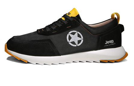 Jeep Skateboard Shoes Men Low-Top Black