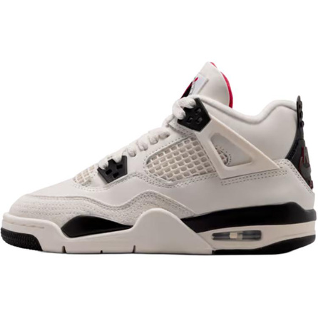 Jordan Air Jordan 4 Retro OG Flight Club Comfort Classic Low-Top Kids Basketball Shoes White Black Unisex