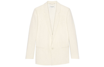 SAINT LAURENT SS21 Solid Color Suit Jacket Men's Chalk White