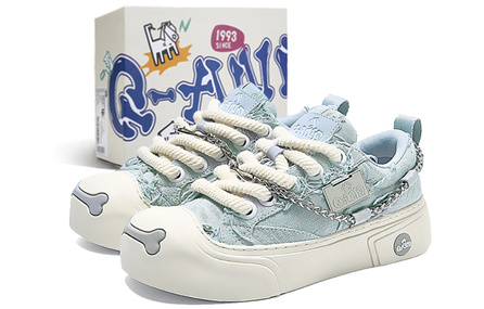 Q AND Coverage Slip Resistant Cushioning Wear Resistant Height Increasing Low Top Skateboard Shoes Unisex