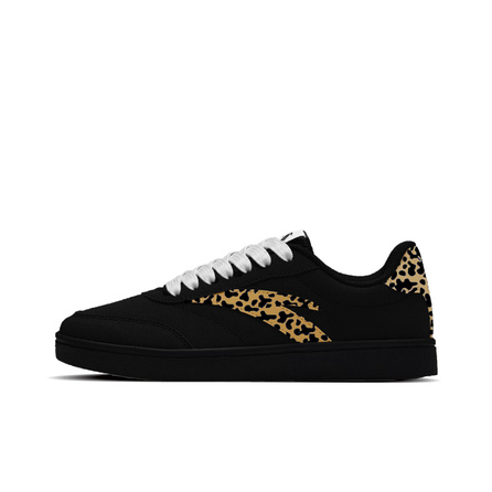 [Custom Sneakers] Anta Vitality Brown Leopard Synthetic Leather Fabric Leopard Print Sweet Cool Vintage Layered Personalized Bold Free-Spirited Niche Textured Clean Premium Lightweight Low-Top Skate Shoes Unisex Black