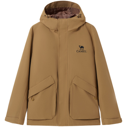 CAMEL Urban Tech Series Workwear Large Pocket Water-Repellent Windproof Hooded Jacket Coat Men's