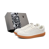 Playboy Old Money Style Minimalist Fashion Vintage German Training Classic T-Toe Patchwork Design Daily Commute Casual Sports Comfortable Versatile Thick Sole Height-Boosting Wear-Resistant Lightweight Breathable Non-Slip Low-Top Sneakers Men's Gift Box E Белый серый 【Издание в подарочной коробке】