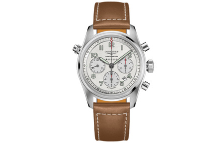LONGINES Longines Spirit Collection Automatic Movement 100m Water Resistant Men's Watch Swiss Made 42mm White Dial Stainless Steel Case Leather Strap