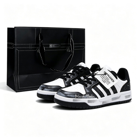 [Custom Sneakers] adidas neo Entrap Death Mamba American High Street Cool Graffiti Classic Trendy Fashion Versatile Cushioning Anti-Slip Low-Top Skate Shoes Unisex Black White