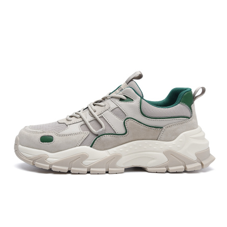 JEEP SPIRIT Anti-Slip Wear-Resistant Breathable Height Increasing Low-Top Chunky Sneakers Men's Light Sandy