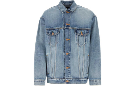 Balenciaga Logo Printed Oversized Denim Jacket