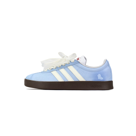[Custom Sneakers] adidas neo VL Court 2.0 Leather 'Sea Salt Pony' Ballet Style CNY New Year Year of the Horse Girly Bow Simple Versatile Fashion Trendy Cushioned Wear-Resistant Low-Top Sneakers Unisex Blue White