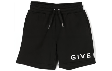 Givenchy SS23 Logo Print Lace-Up Mid-Rise Straight Leg Shorts Youth Black