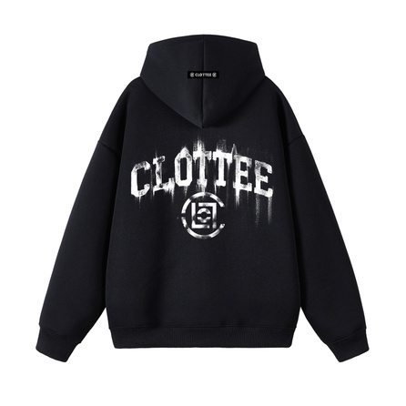 CLOT X CLOTTEE 380g Heavyweight American High Street Vintage Distressed Brand Logo Letter Print Trendy Versatile Daily Commute Campus Couple Casual Loose Comfortable Hoodie Unisex