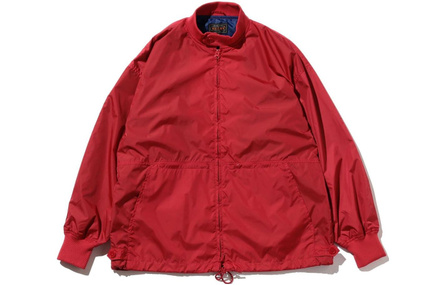 beams Solid Color Straight Zip Stand Collar Jacket Men's