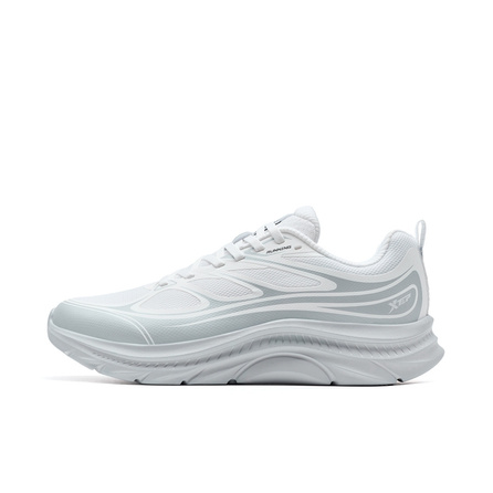 Xtep Comfort Simple Slip-Resistant Wear-Resistant Low-Top Casual Running Shoes Men's White Gray