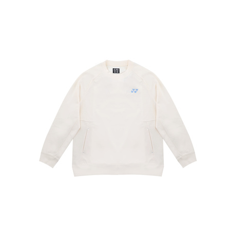 YONEX Simple Solid Color Versatile Sports Tennis Badminton Sweatshirt Men's Ivory White