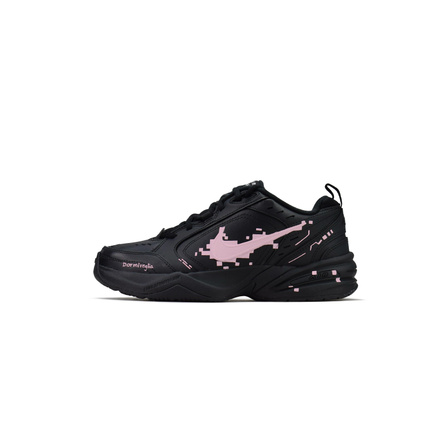 Custom Sneakers Nike Air Monarch 4 Dimension Pink Mango Age-Reducing Cool Simple Versatile Fashion Trendy Cushioned Wear-Resistant Low-Top Dad Shoes Unisex Black Pink