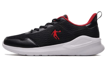 QIAODAN Durable Breathable Lightweight Low Top Running Shoes Men's Black Red