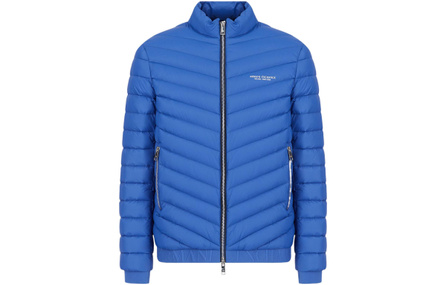 ARMANI EXCHANGE FW22 Solid Color Quilted Zip-Up Puffer Jacket Men's