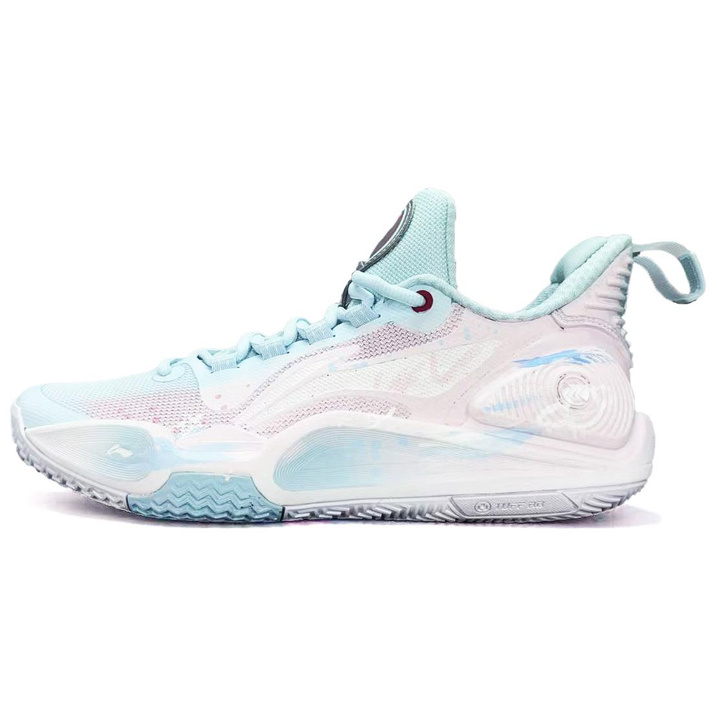 Custom SneakersLiNing Flash 9 Cloud Sea Simple Versatile Cushioning Anti-Slip Wear-Resistant Low-Top Basketball Shoes Unisex Pink Blue