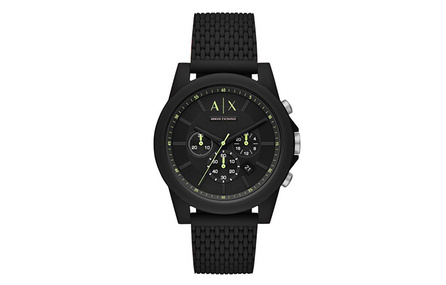 ARMANI EXCHANGEAE Wrist Watch Quartz Movement Silicone Strap Black Dial Men's Watches