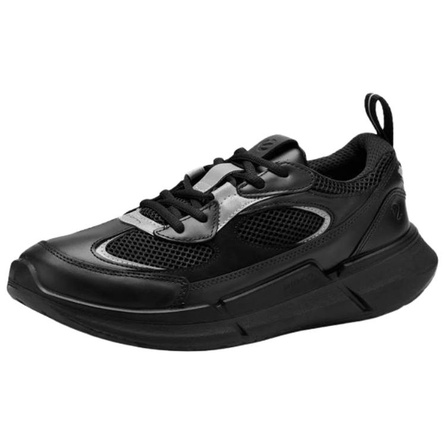 ecco Walk 2.2 Lightweight Casual Comfortable Fashion Trendy Versatile Cow Leather Wear-Resistant Low-Top Running Shoes Men's Black