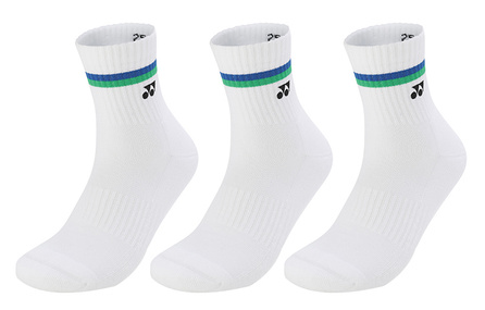 YONEX Mid Calf Socks Men's 3 Pack White