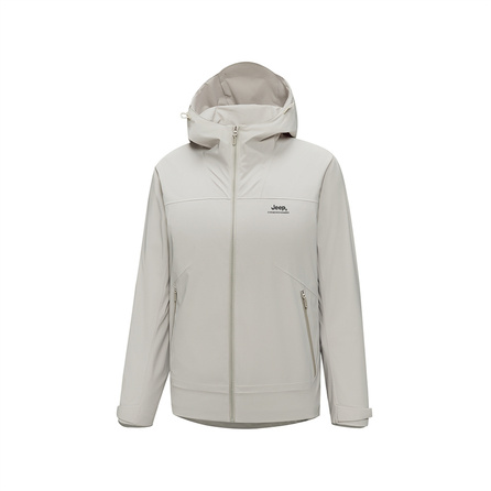 Jeep Outdoor Casual Letter Softshell Premium Brand Logo Embroidery Minimalist Mountain Style Sport Comfortable Heat Sealed Waterproof Windproof Breathable Wear-Resistant Anti-Static Lightweight Jacket Unisex