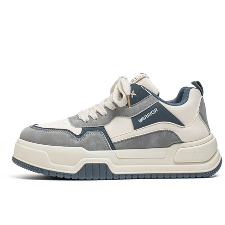 Warrior Synthetic Leather Fashion Simple Trendy Versatile Daily Commute Supportive Height-Balancing Wear-Resistant Anti-Slip Low-Top Skate Shoes Men's