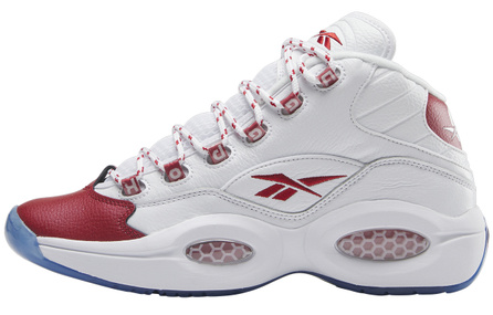 Reebok Question MID Iverson Red Toe Performance Wear-Resistant Mid-Top Basketball Shoes Unisex White Red