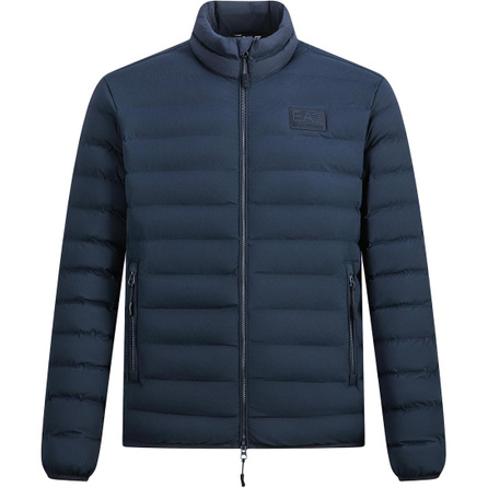 EMPORIO ARMANI EA7 FW25 Logo Print Stand Collar Zippered Quilted Padded Jacket Men's
