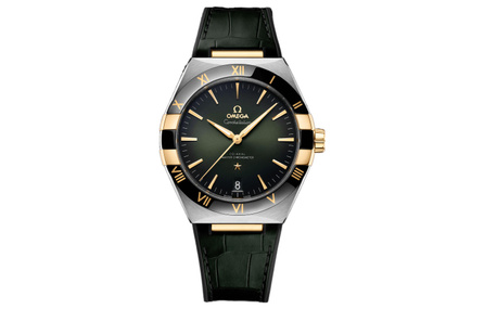 OMEGA Constellation Constellation Watch Automatic Mechanical Movement 50m Water Resistant Men's Watch Swiss Made 41mm Green Dial Stainless Steel & Gold Case Leather Strap