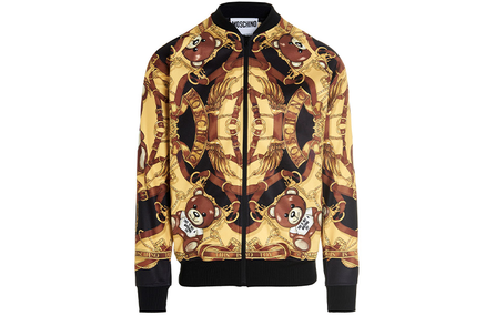 MOSCHINO Bear Print Jacket Men's Yellow