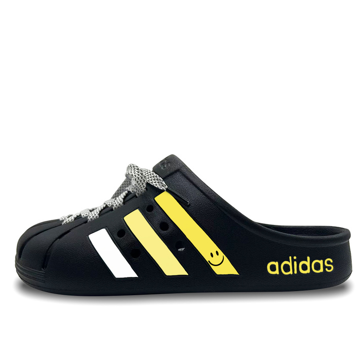 [Custom Shoes] adidas ADILETTE CLOGS Happy Smiley Face EVA Versatile Comfortable Casual Daily Clog Shoes Unisex