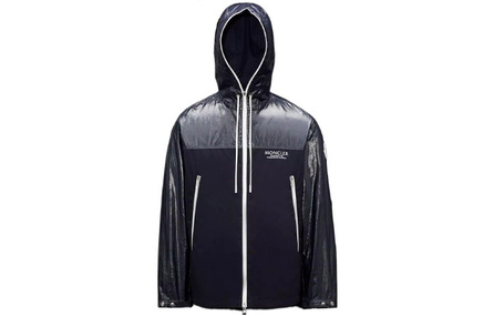 Moncler Logo Print Zipped Hoodie