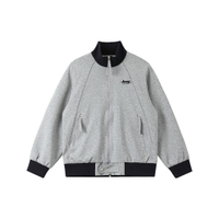 Jeep American Retro Maillard Clear Structure Splicing Contrast Stitching Design High Street Colorblock Ribbed Baseball Uniform Daily Outdoor Outing Long Sleeve Jacket Coat Unisex Конопляно-серый