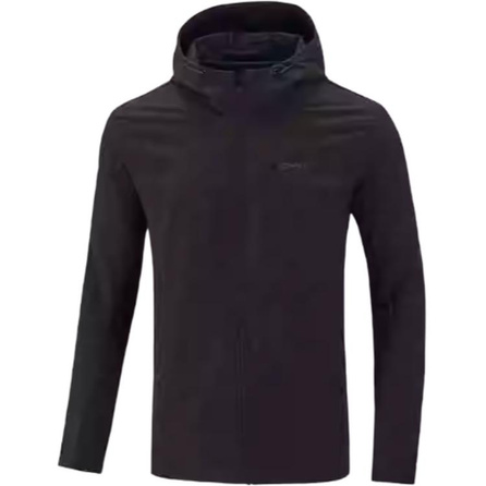 361° Casual Sport Simple Solid Color Hooded Windbreaker Men's Super Black