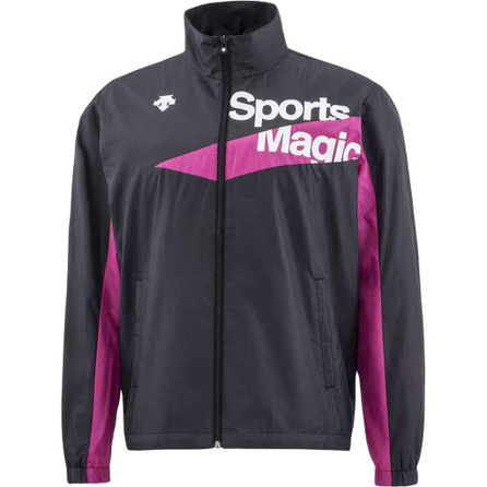DESCENTE Simple Stand Collar Windproof Comfort Long Sleeve Jacket Men's Black Pink