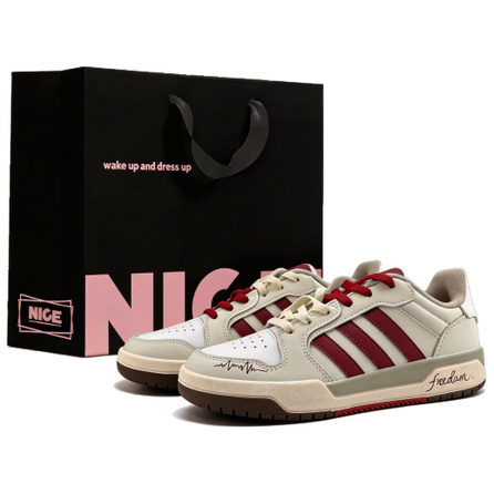 Custom Sneakers adidas neo Entrap Red Charm Green Gift Bag Edition Youthful Trendy Casual Versatile Campus Style Wear-Resistant Breathable Anti-Slip Low-Top Skate Shoes Unisex Beige