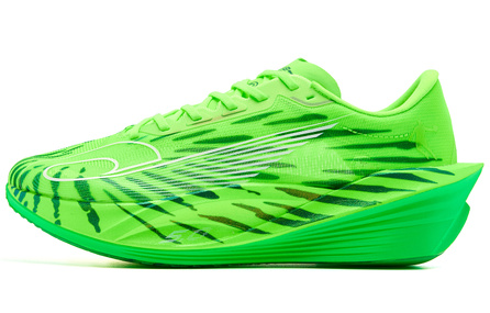 QIAODAN 'Fei Ying PB5.0' Sports Test Silk Upper Cushioning Anti-Slip Wear-Resistant Breathable Lightweight Rebound Low-Top PRO Carbon Plate Tech Marathon Long-Distance Racing Running Shoes Men's Green