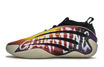 Custom Sneakersadidas Harden Vol.9 Cyber Metallic REGO Hot Dog Sunset Painting Graffiti Functional High-Street Splatter Ink Gradient Shock-Absorbing Slip-Resistant Low-Top Basketball Shoes Men's Purple Gold Red Black
