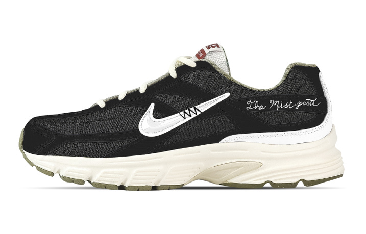 [Custom Sneakers] Nike Initiator Night Fog Paris Simple English Hand-Painted Advanced Versatile Supportive Breathable Low-Top Casual Running Shoes Men's Black