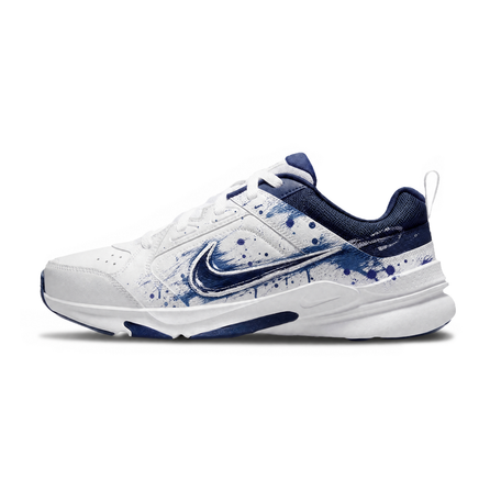 Custom Sneakers Nike Air Monarch 4 Retro Premium Korean Style Hand-Painted Couple Heartbeat Fresh Minimalist American Street Style Splatter Fitness Low-Top Dad Shoes Unisex White Blue