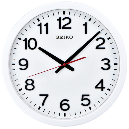 SEIKO Modern Simple Silent Sweep Second Red Hand Nordic Wall Clock Sweep Movement Wall Clock Unisex White QXA732W