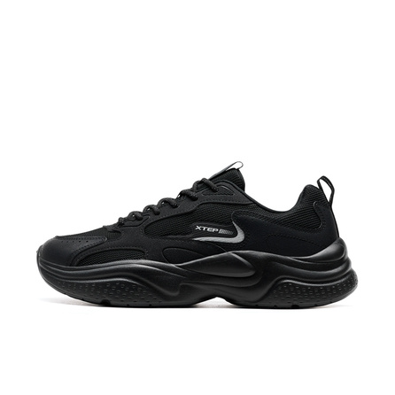 Xtep Trendy Versatile Casual Comfortable Cushioned Wear-Resistant Lightweight Low-Top Dad Shoes Men's Black