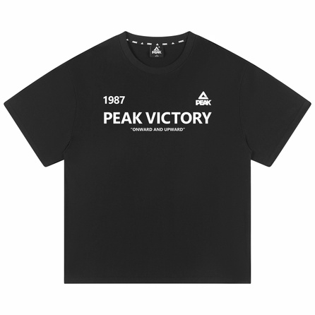 Peak 260g Heavyweight Pure Cotton Breathable American Retro High Street Trendy Brand Logo Letter Number Genderless Fashion Simple Versatile Casual Commute Outdoor Sports Loose Comfortable Skin-Friendly Short Sleeve T-Shirt Unisex